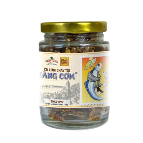 Cá cơm cháy tỏi Nàng Cơm - Hũ thủy tinh 100gr - Hương vị truyền thống 135 năm
