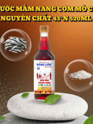 Ảnh 1 Nước mắm Nàng Cơm Mỏ Cú Nguyên Chất 43 độ đạm - Chai thủy tinh 520ml - Hương vị truyền thống 135 năm