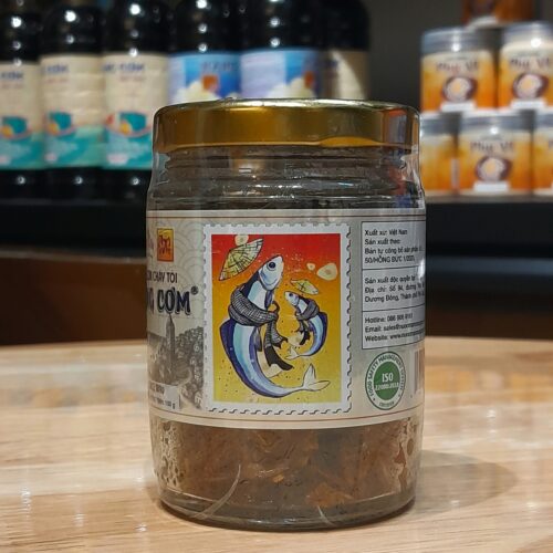 Cá cơm cháy tỏi Nàng Cơm - Hũ thủy tinh 100gr - Hương vị truyền thống 135 năm