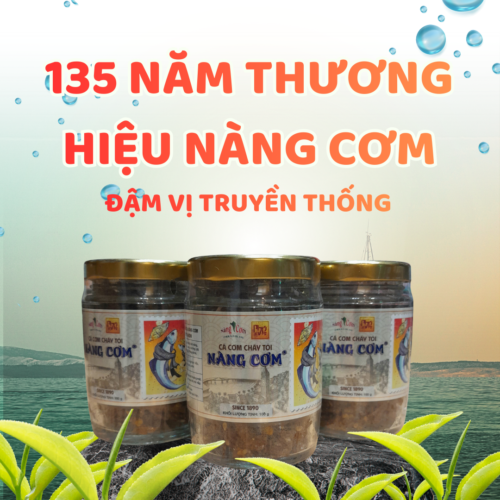 Cá cơm cháy tỏi Nàng Cơm - Hũ thủy tinh 100gr - Hương vị truyền thống 135 năm