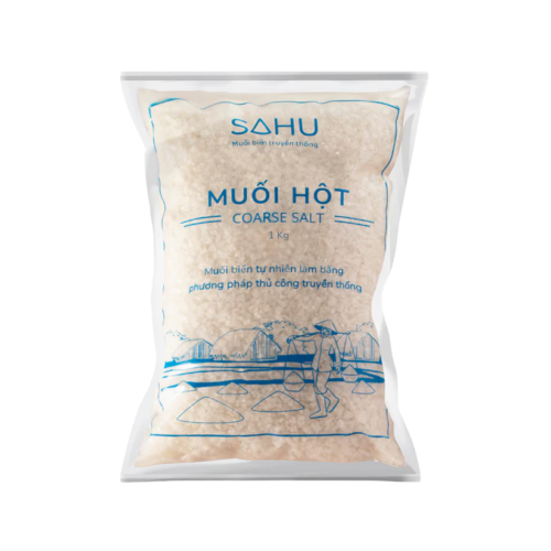 Muối hột Muối Hột Sahu - Túi 1kg - Tinh Hoa Muối Biển Sa Huỳnh Truyền Thống