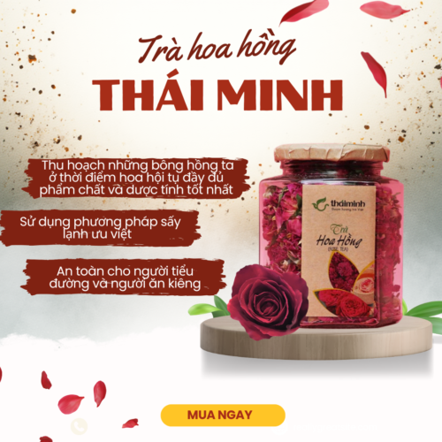 Trà Hoa Hồng Thái Minh - Hũ Thủy Tinh 40g - Bí Quyết Dưỡng Nhan Và Thư Giãn
